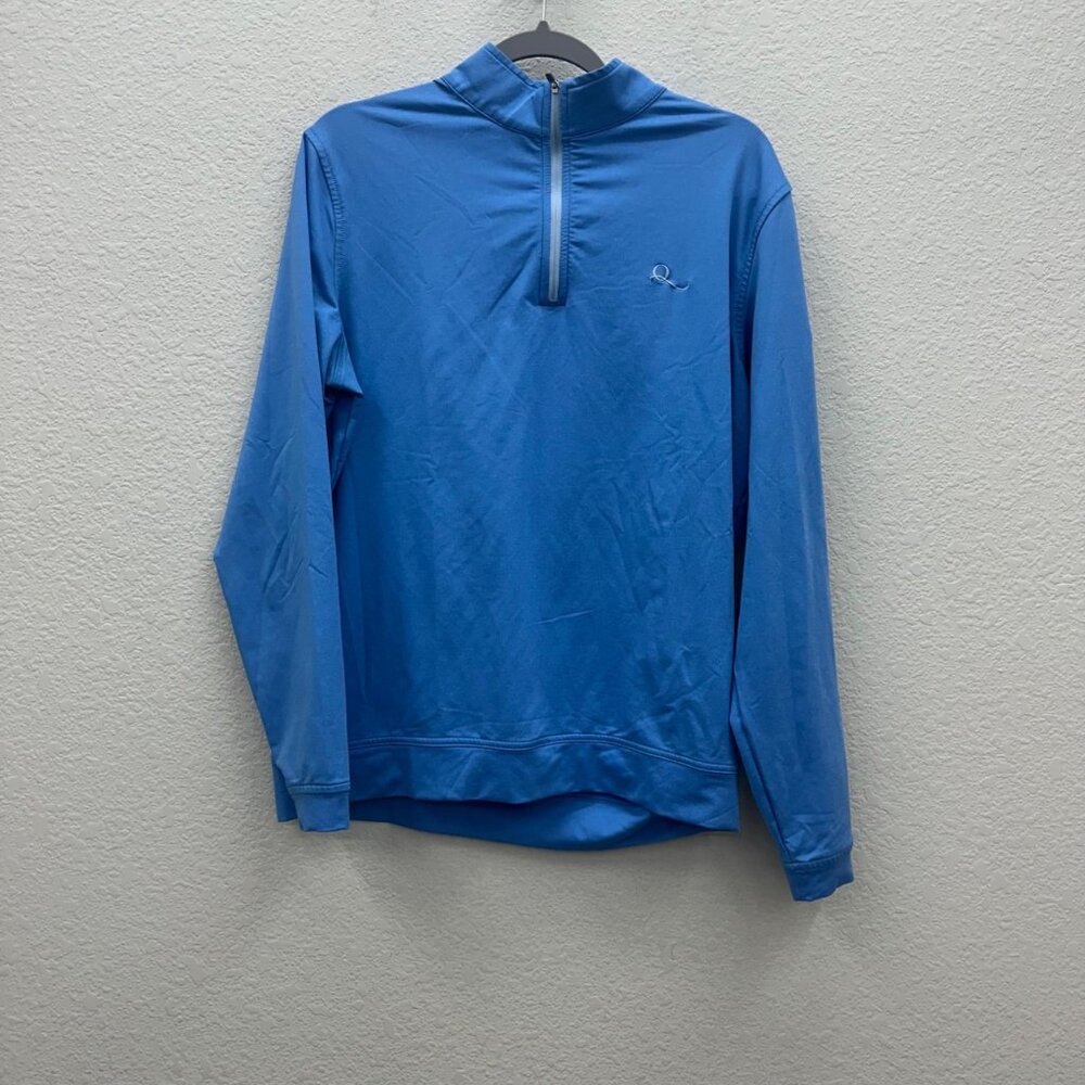 Peter Millar Querencia Blue Performance 1/4 Zip Golf Pullover Shirt Mens Medium